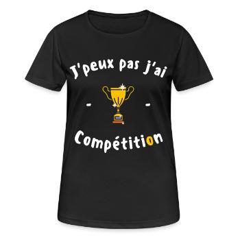 J peux pas j ai Compétition - T-shirt respirant Femme - noir - Devant - AI Model Female 172 light (172cm)