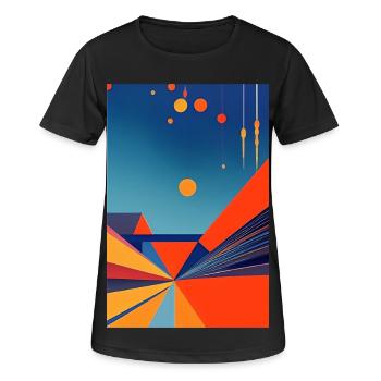 Art abstrait - T-shirt respirant Femme - noir - Devant - AI Model Female 172 light (172cm)