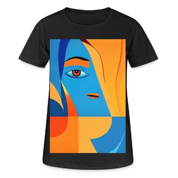 Art abstrait - T-shirt respirant Femme - noir - Devant - AI Model Female 172 light (172cm)
