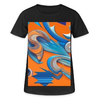 Art abstrait - T-shirt respirant Femme - noir - Devant - AI Model Female 172 light (172cm)