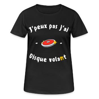 J peux pas j ai Disque volant - T-shirt respirant Femme - noir - Devant - AI Model Female 172 light (172cm)