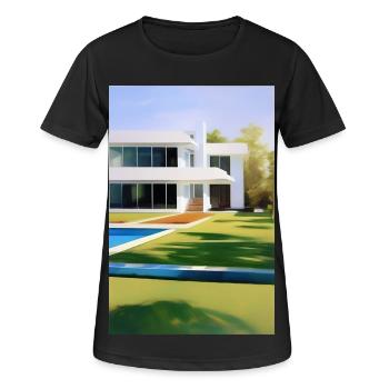 Villa blanche avec piscine - T-shirt respirant Femme - noir - Devant - AI Model Female 172 light (172cm)