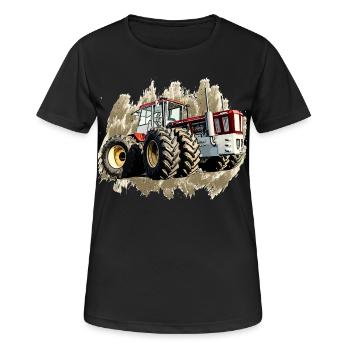 Tracteur Géant - T-shirt respirant Femme - noir - Devant - AI Model Female 172 light (172cm)