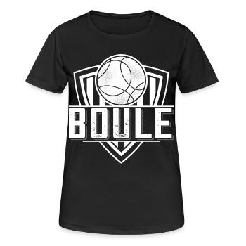 Boule boule boules pour bouler pétanque - T-shirt respirant Femme - noir - Devant - AI Model Female 172 light (172cm)