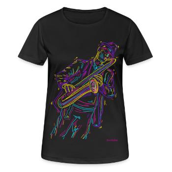 Jazz Sax - Women's Breathable T-Shirt - black - Front - AI Model Female 172 light (172cm)