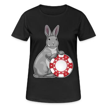 Bunny Poker Jetons de poker - T-shirt respirant Femme - noir - Devant - AI Model Female 172 light (172cm)
