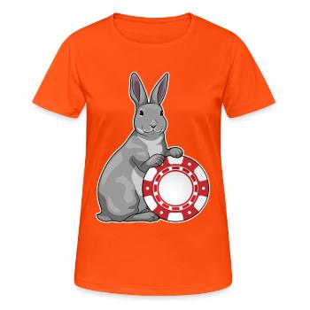 Bunny Poker Jetons de poker - T-shirt respirant Femme - orange néon - Devant - AI Model Female 172 dark (172cm)