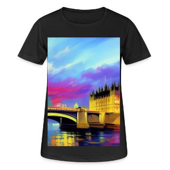 Brücken in London - Frauen T-Shirt atmungsaktiv - Schwarz - Vorne - AI Model Female 172 light (172cm)