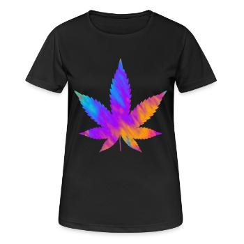 Cannabis Leaf | Hemp Leaf Colorful - Women's Breathable T-Shirt - black - Front - AI Model Female 172 light (172cm)