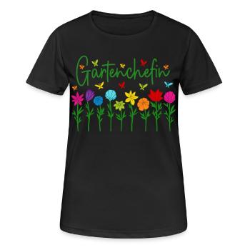 Garten Chefin Blumen Gartenarbeit Gartenchefin - Frauen T-Shirt atmungsaktiv - Schwarz - Vorne - AI Model Female 172 light (172cm)