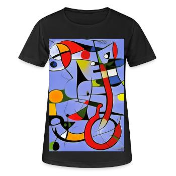 Art abstrait - T-shirt respirant Femme - noir - Devant - AI Model Female 172 light (172cm)