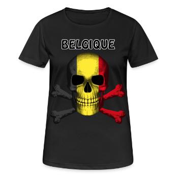 Skull Jolly Roger Pirate Flag Belgique R6Z - Women's Breathable T-Shirt - black - Front - AI Model Female 172 light (172cm)