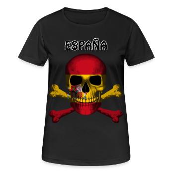 Skull Jolly Roger Pirate Flag Espana R6Z - Women's Breathable T-Shirt - black - Front - AI Model Female 172 light (172cm)