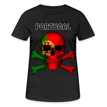 Skull Jolly Roger Pirate Flag Portugal R6Z - Women's Breathable T-Shirt - black - Front - AI Model Female 172 light (172cm)