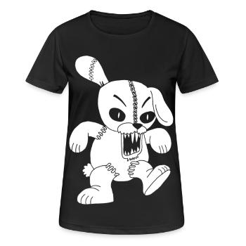Lapin blanc monstrueux - T-shirt respirant Femme - noir - Devant - AI Model Female 172 light (172cm)