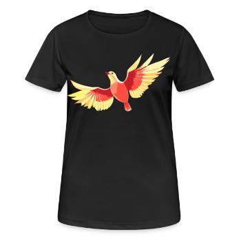 Vogel, der am Himmel schwebt - Frauen T-Shirt atmungsaktiv - Schwarz - Vorne - AI Model Female 172 light (172cm)