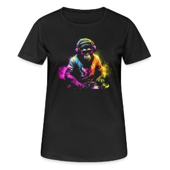 DJ singe avec écouteurs et lunettes de soleil cadeau - T-shirt respirant Femme - noir - Devant - AI Model Female 172 light (172cm)