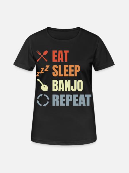 Vintage Banjo Spruch - Frauen T-Shirt atmungsaktiv - Schwarz