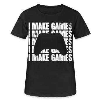 Je développe des jeux - T-shirt respirant Femme - noir - Devant - AI Model Female 172 light (172cm)