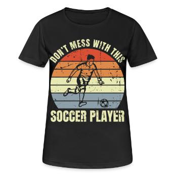 Blague drôle sur le football - T-shirt respirant Femme - noir - Devant - AI Model Female 172 light (172cm)