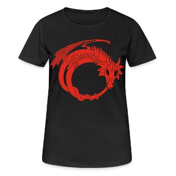 Der Ring des Roten Drachen - Frauen T-Shirt atmungsaktiv - Schwarz - Vorne - AI Model Female 172 light (172cm)