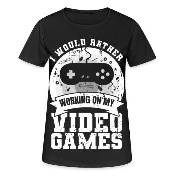 Développement de jeux - T-shirt respirant Femme - noir - Devant - AI Model Female 172 light (172cm)
