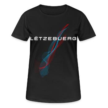 Flagge von Luxemburg, Luxemburger Stolz - Frauen T-Shirt atmungsaktiv - Schwarz - Vorne - AI Model Female 172 light (172cm)