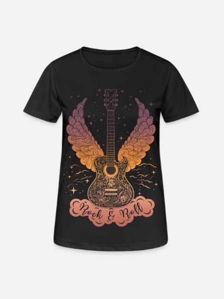 Rock & Roll Guitar - Women's Breathable T-Shirt - black