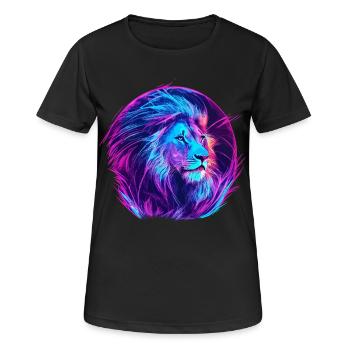 Lion Vaporwave EDM - Women's Breathable T-Shirt - black - Front - AI Model Female 172 light (172cm)