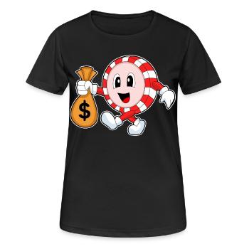 Jetons de poker poker - T-shirt respirant Femme - noir - Devant - AI Model Female 172 light (172cm)