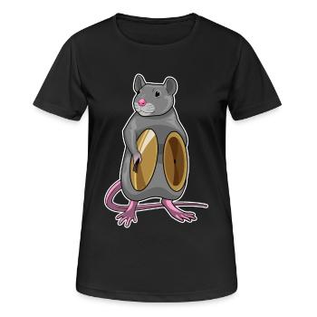 Ratte Musiker Becken Musik - Frauen T-Shirt atmungsaktiv - Schwarz - Vorne - AI Model Female 172 light (172cm)