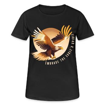 Eagle Soaring with Inspirational Quote - Women's Breathable T-Shirt - black - Front - AI Model Female 172 light (172cm)