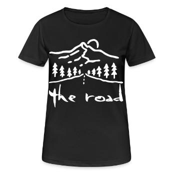 Die weiße Straße - Frauen T-Shirt atmungsaktiv - Schwarz - Vorne - AI Model Female 172 light (172cm)