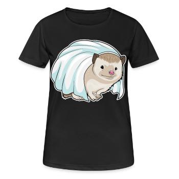 Mariage au voile de mariée hérisson - T-shirt respirant Femme - noir - Devant - AI Model Female 172 light (172cm)