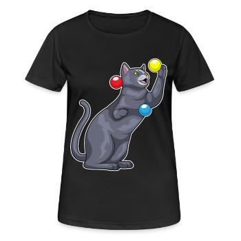 Jongleur de chat jongleur - T-shirt respirant Femme - noir - Devant - AI Model Female 172 light (172cm)