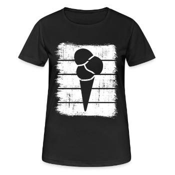 Eis in der Waffel - Frauen T-Shirt atmungsaktiv - Schwarz - Vorne - AI Model Female 172 light (172cm)