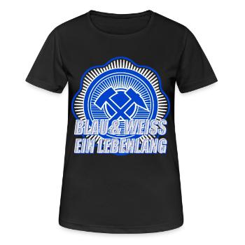 Blau Weiss ein Leben Lang - Frauen T-Shirt atmungsaktiv - Schwarz - Vorne - AI Model Female 172 light (172cm)