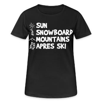 Blague drôle sur le snowboard - T-shirt respirant Femme - noir - Devant - AI Model Female 172 light (172cm)