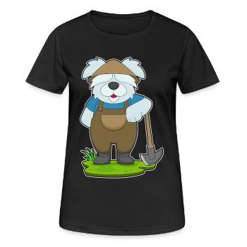 Hund Landwirt Spitzhacke Bauernhof - Frauen T-Shirt atmungsaktiv - Schwarz - Vorne - AI Model Female 172 light (172cm)