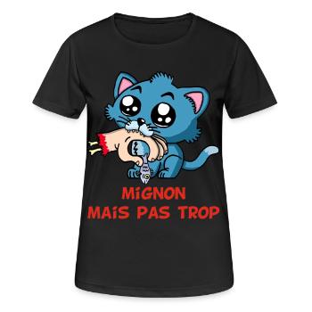Mignon mais pas trop - T-shirt respirant Femme - noir - Devant - AI Model Female 172 light (172cm)