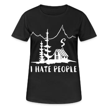 Solitaire (blanc) - T-shirt respirant Femme - noir - Devant - AI Model Female 172 light (172cm)