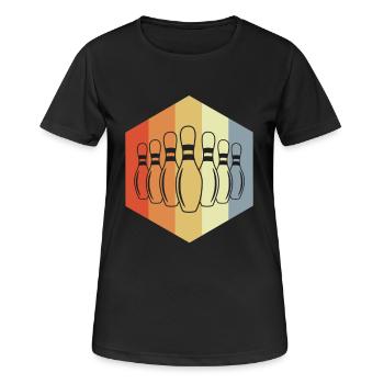 Bowling Pins - Frauen T-Shirt atmungsaktiv - Schwarz - Vorne - AI Model Female 172 light (172cm)