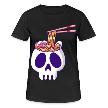 Crâne et nouilles - T-shirt respirant Femme - noir - Devant - AI Model Female 172 light (172cm)