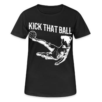 Schieß den Ball - Frauen T-Shirt atmungsaktiv - Schwarz - Vorne - AI Model Female 172 light (172cm)