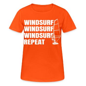 Planche à voile - T-shirt respirant Femme - orange néon - Devant - AI Model Female 172 dark (172cm)