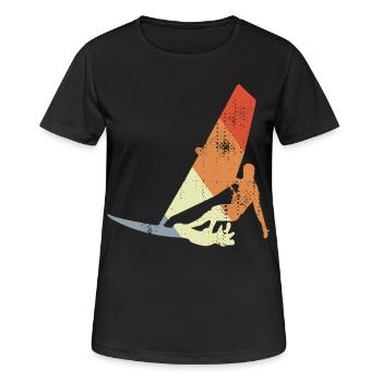 Vintage Windsurfers - Women's Breathable T-Shirt - black - Front - AI Model Female 172 light (172cm)
