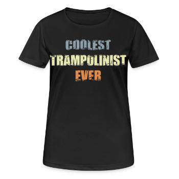 Cooler Trampolin Sportler - Frauen T-Shirt atmungsaktiv - Schwarz - Vorne - AI Model Female 172 light (172cm)