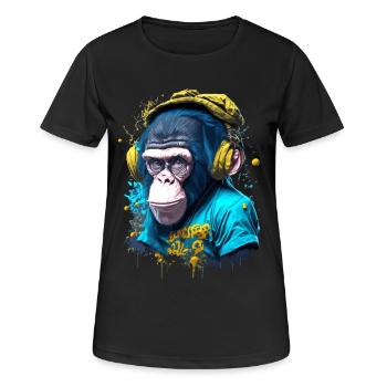 Singe emblématique - T-shirt respirant Femme - noir - Devant - AI Model Female 172 light (172cm)