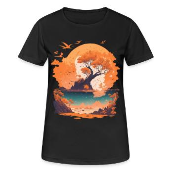 Natur pur Urlaub Entspannung - Frauen T-Shirt atmungsaktiv - Schwarz - Vorne - AI Model Female 172 light (172cm)