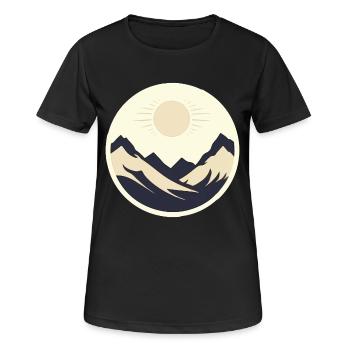 Berge bei Sonnenschein - Frauen T-Shirt atmungsaktiv - Schwarz - Vorne - AI Model Female 172 light (172cm)